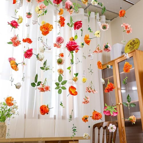 XunYee 6 Pcs 354 Ft Flower Garlands Wildflower Decor