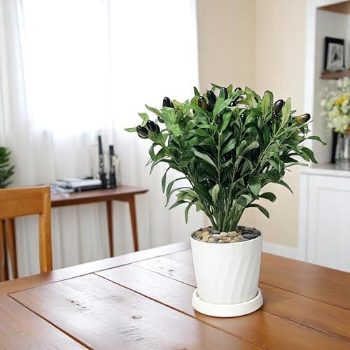 5pcs 15 Inch Artificial Olive Branches with Realistic Fruits