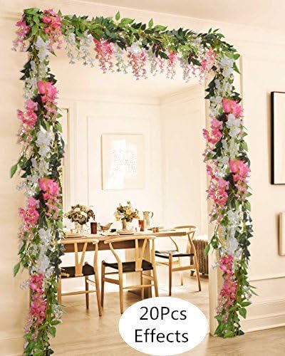 DearHouse 4Pcs 66Ft Artificial Wisteria Garland