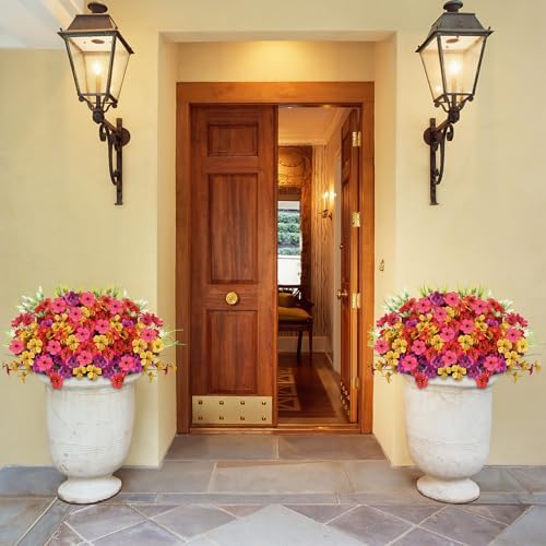 24 Bundle Artificial Flowers for Outdoor Decor