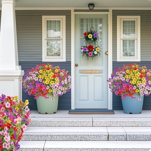 20 Bundles Artificial Flowers for Outdoor Decor