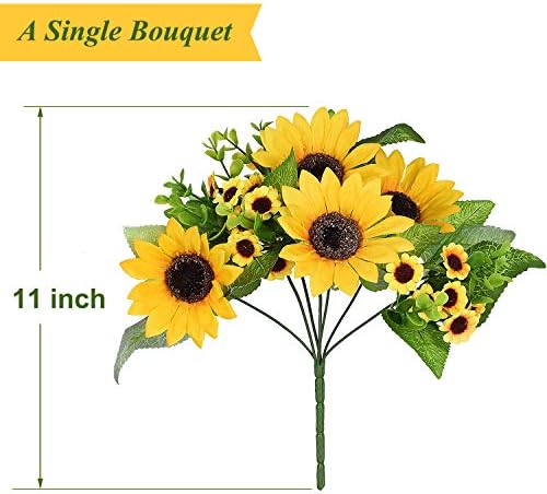 Lvydec Artificial Sunflower Bouquet 2 Pack