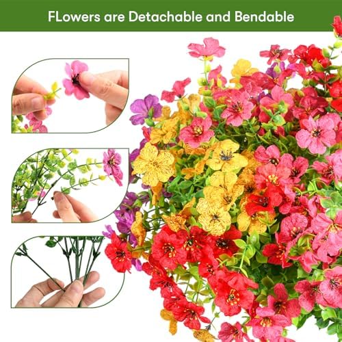 12 Bundle Artificial Daisy Flowers for Outdoor Decoration