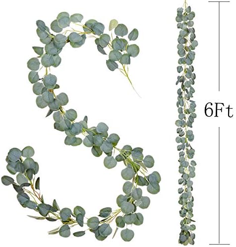 DearHouse Artificial Eucalyptus Garland 6FT Green Vines Wedding Backdrop Decor