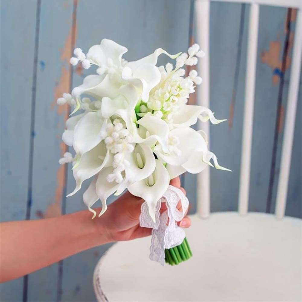 IPOPU 24PCS Artificial Calla Lily Flowers Real Touch White