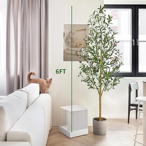 Artificial Olive Tree with White Planter Home Decor