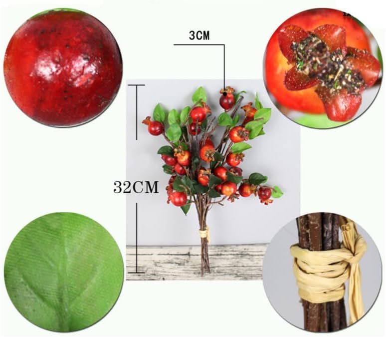 Healifty Artificial Sunset Red Berry Bouquet
