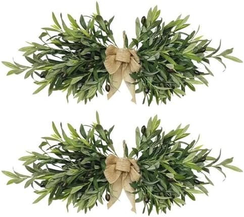 Artificial Olive Wreath 24 Inch 2 Pcs Swag for Wall