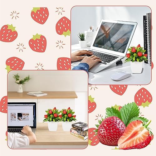 4 Piece Fake Potted Plants with Artificial Fruit and Greenery