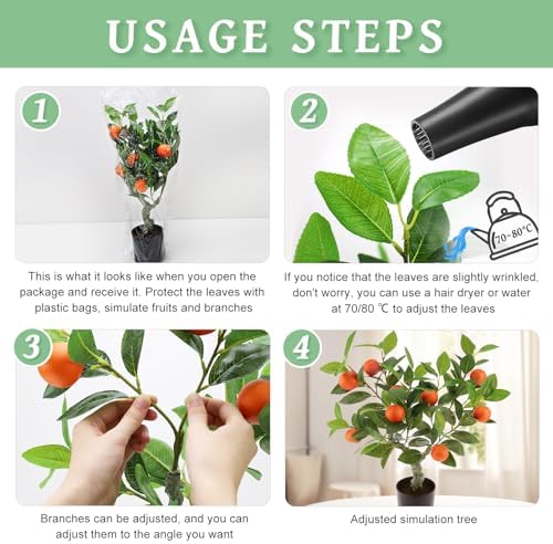 23 Inch Realistic Artificial Orange Tree with Fake Mandarin Oranges