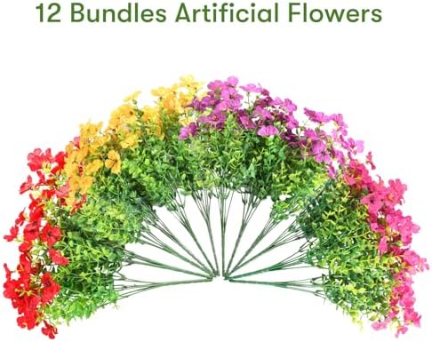12 Bundle Artificial Daisy Flowers for Outdoor Decoration