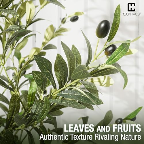 CAPHAUS 7 Feet Artificial Olive Tree with Pot