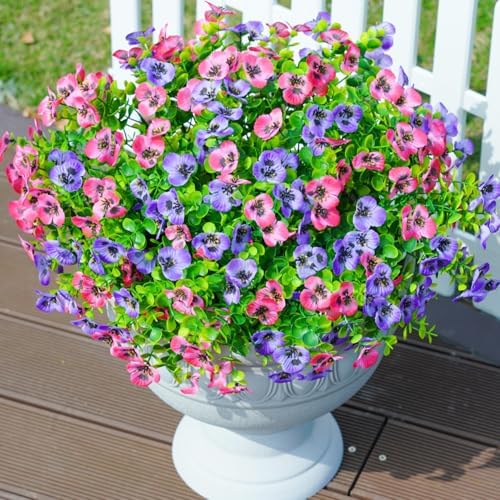 Ivydale Artificial Pansies 12 Bundles UV Resistant Outdoor Flowers