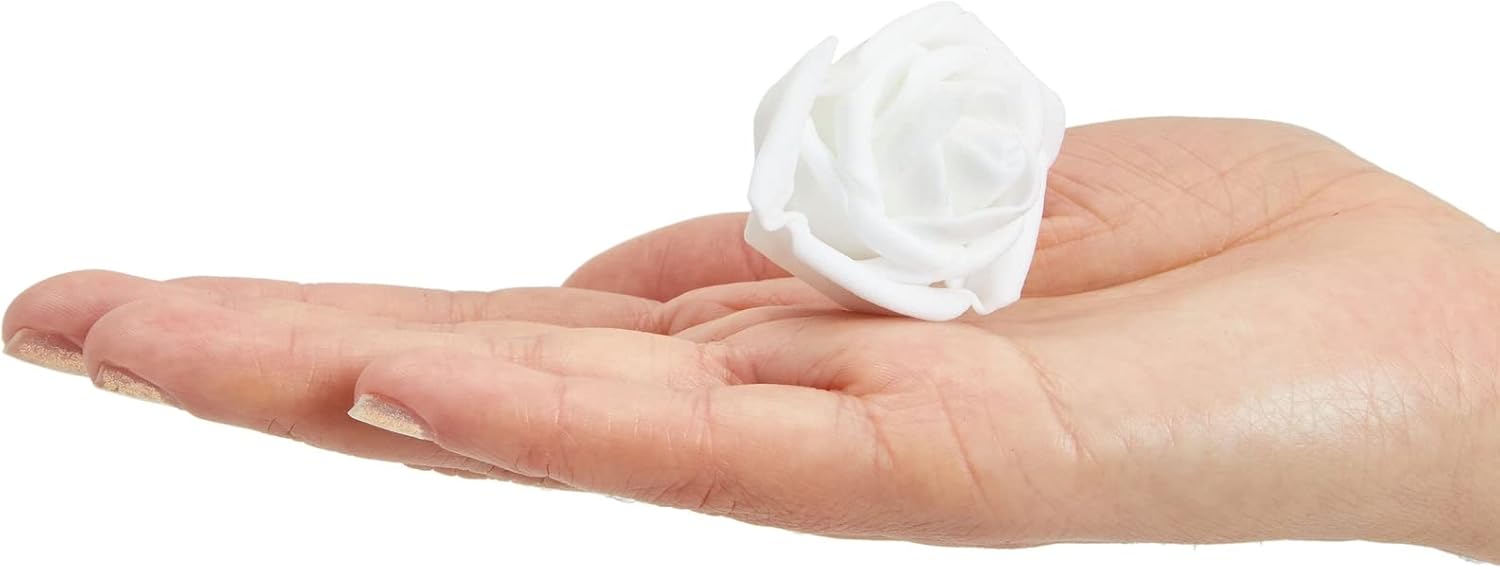Bright Creations 200 Pack White Foam Roses for Decor