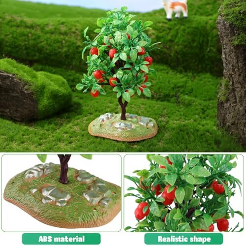2Pcs Lifelike Artificial Apple Trees for Home Office Decor