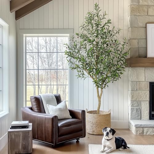 GarveeHome Olive Trees Artificial Indoor 7ft Faux Silk Plant