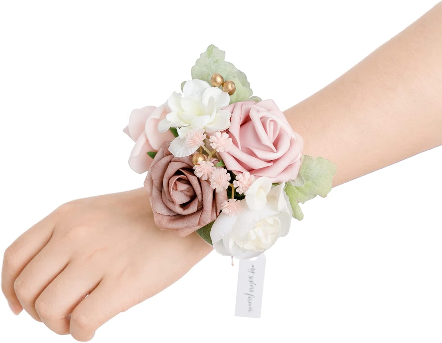 Lings Moment 2 Pcs Dusty Rose Wrist Corsage Artificial Flowers