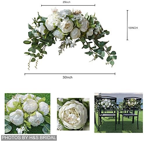 HS BRIDAL 30 Inch Artificial Floral Swag for Wedding Arch