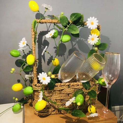 Artificial Lemon Daisy Flower Vines Garland 656ft