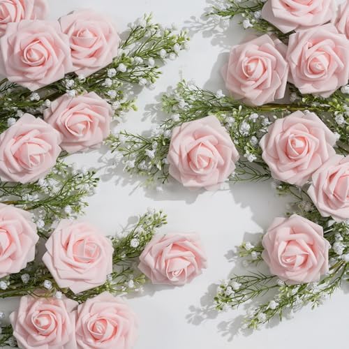 BLISOUL Artificial Flowers Real Looking Rose 25pcs