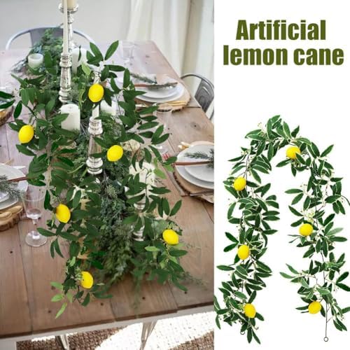 6 Ft Artificial Lemon Garland for Home Decor