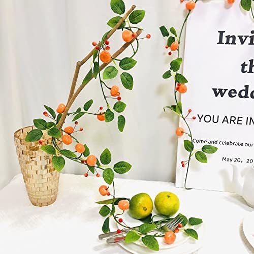 Artificial Tangerine Vine Garland for Home Autumn Decor