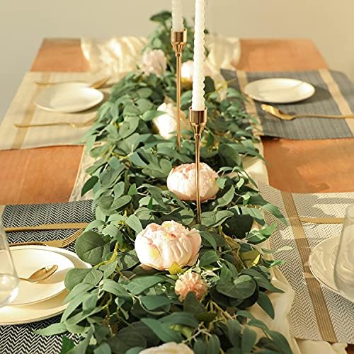 JUSTOYOU 2 Pack Artificial Eucalyptus Garland