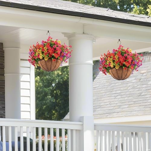 Hananona 2 Set Artificial Flowers with Hanging Baskets