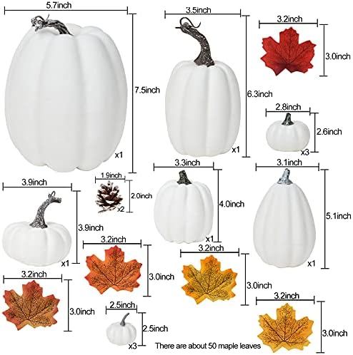 DearHouse 63Pcs Artificial Fall Pumpkins Decoration Set