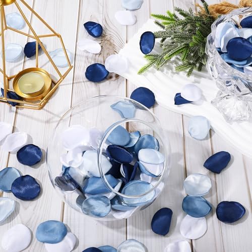 600Pcs Artificial Silk Rose Petals Dusty Blue Wedding Decor