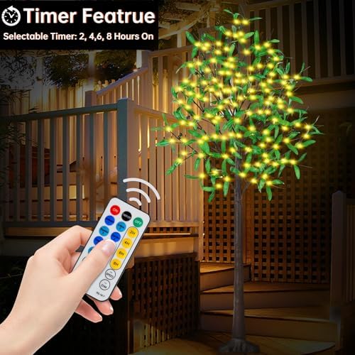 FastDeng Lighted Olive Tree 6ft Artificial Tree with 130 LED Lights