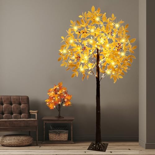 5FT Lighted Artificial Maple Tree with 105 LED Lights