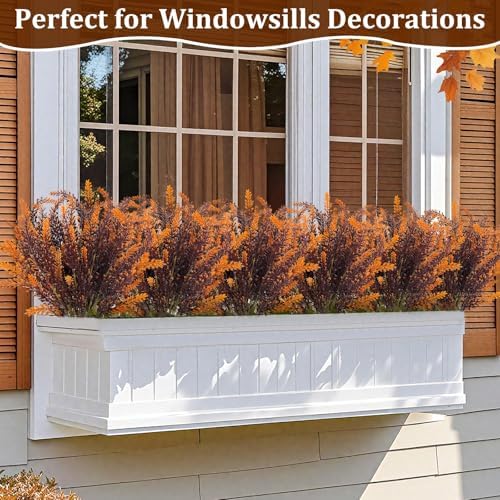 10 Bundles Artificial Fall Flowers for Outdoor Decor