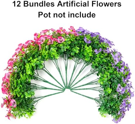 Ivydale Artificial Pansies 12 Bundles UV Resistant Outdoor Flowers