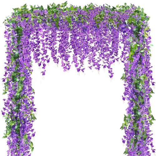 Sggvecsy 6Pcs Wisteria Garland Artificial Flowers