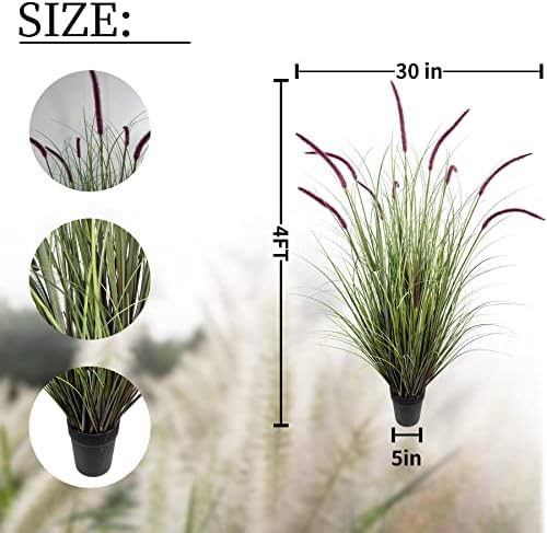 47in Tall Artificial Grass Plant 2 Pack with Pot