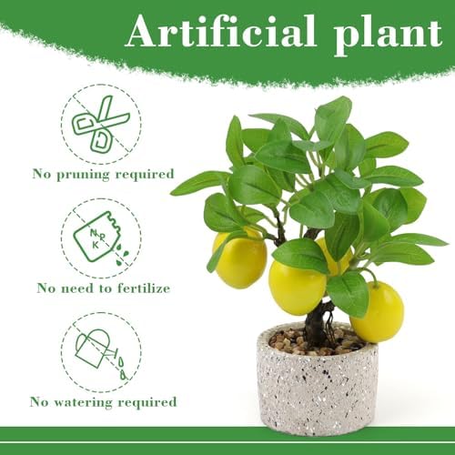 Woration Artificial Fake Yellow Lemon Tree Bonsai