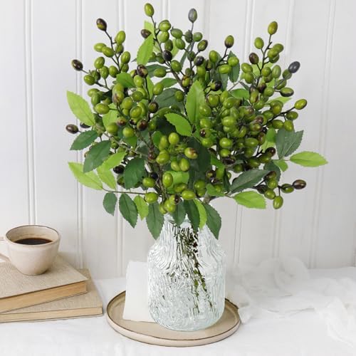 Dremisland 5 Pack Artificial Olive Branches with Fruits
