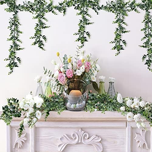Sggvecsy Artificial Eucalyptus Garland 8 Pack