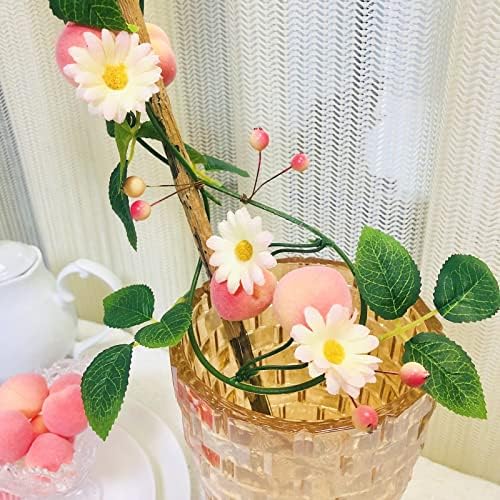 Artificial Peach Flower Vine Garland for Wedding Home Decor