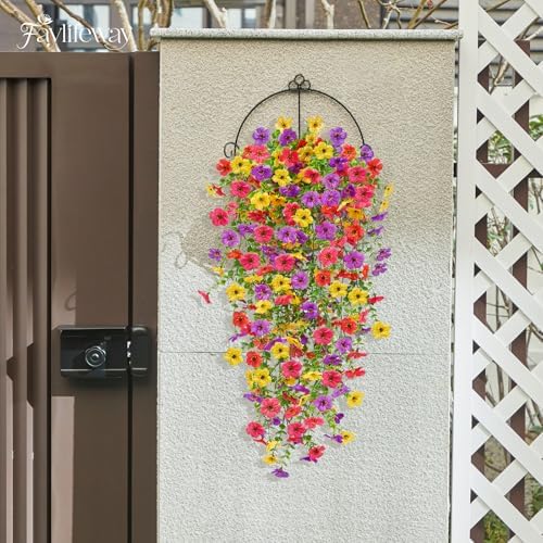 Upgrade UV-Resistant Artificial Hanging Flowers 4PCS