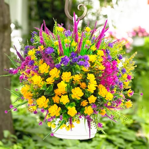 Tstweto Artificial Flowers 20 Bundle UV Resistant Outdoor Decor