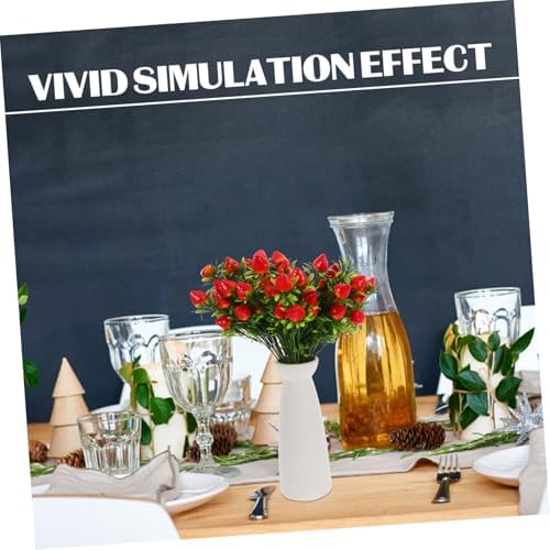 Generic Artificial Strawberry Flower Stem Decor