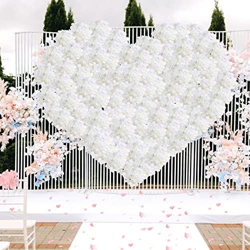 Zeyune 200 Pcs White Artificial Hydrangeas with Stems
