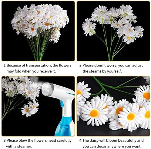 AmyHomie Artificial Silk Daisy Flowers for Home Wedding Decor