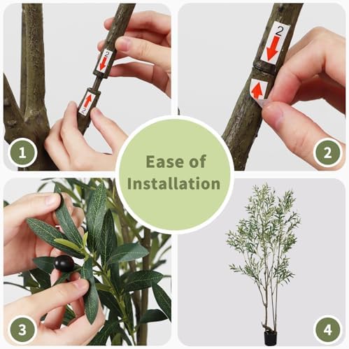 689ft Artificial Olive Tree with Lifelike Fruits and Sturdy Pot