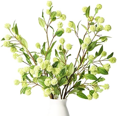 MelorcaGuilla Artificial Plants 4PCS 354 Inch Green Faux Branches for Vase