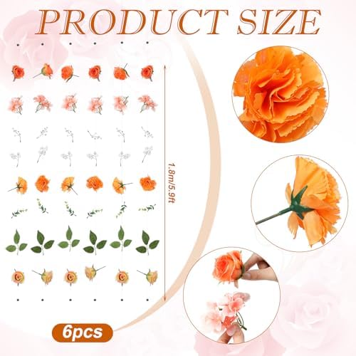 XunYee 6 Pcs 354 Ft Flower Garlands Wildflower Decor