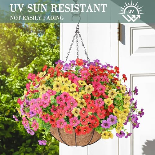 AGIRL Artificial Hanging Flowers Decor Basket
