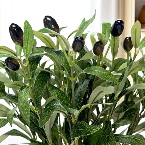 5pcs 15 Inch Artificial Olive Branches with Realistic Fruits